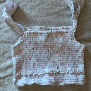 Girl's White Crop with matching shorts set
